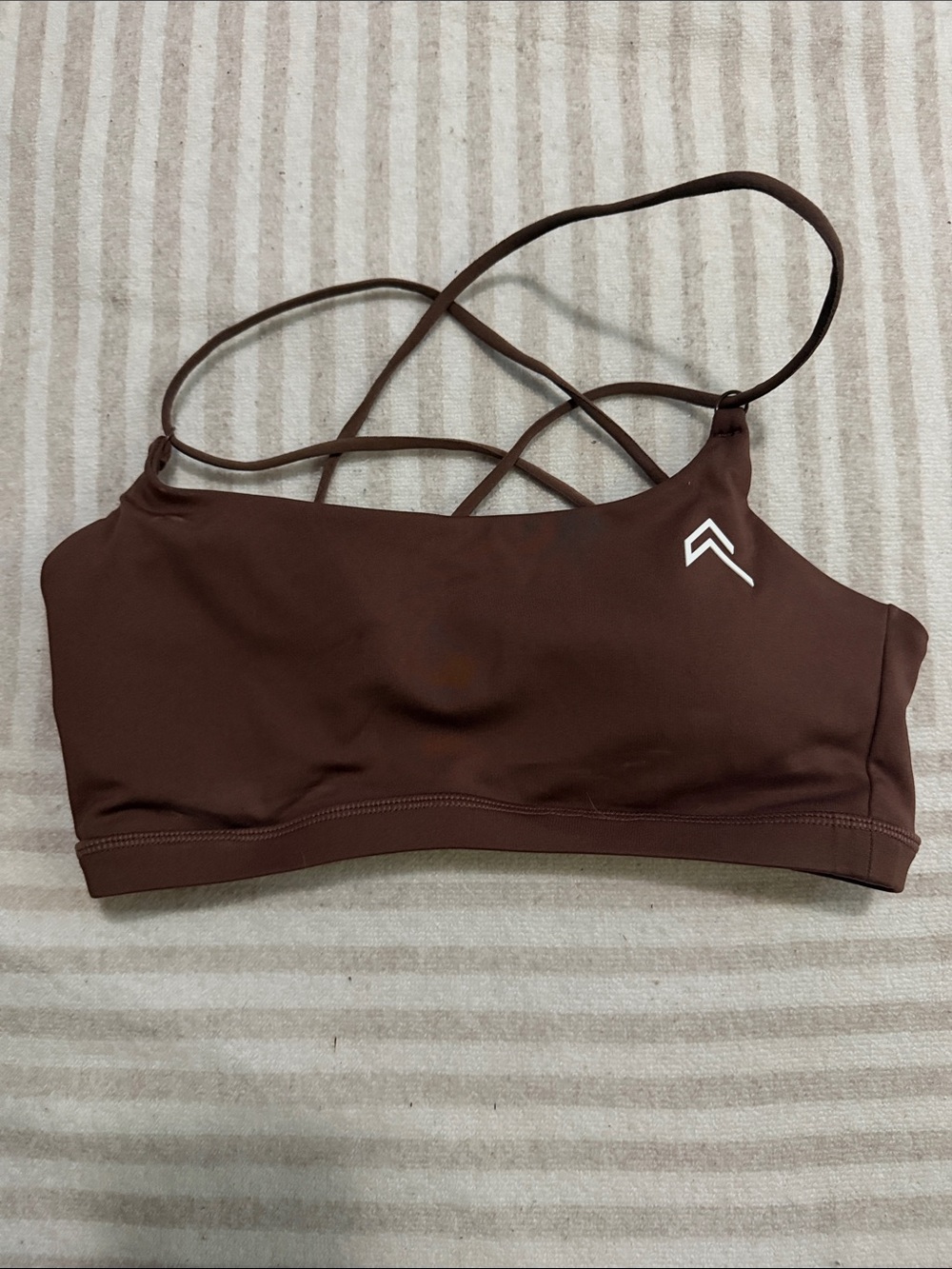 Oner Active Brown Strappy Crossback Sports Bra